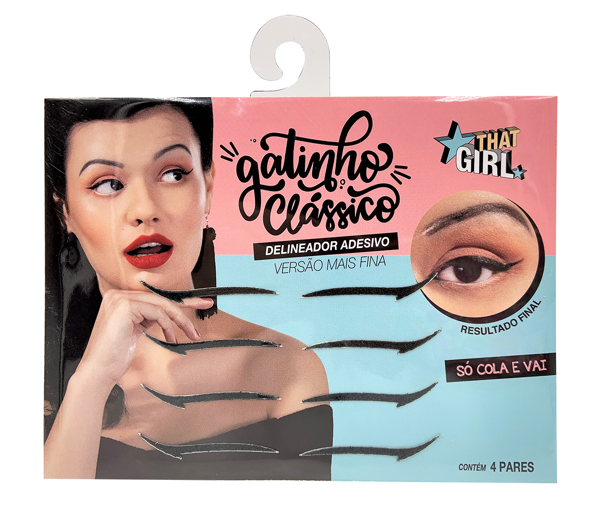 Delineador Adesivo That Girl - Gatinho Clássico 4 Pares